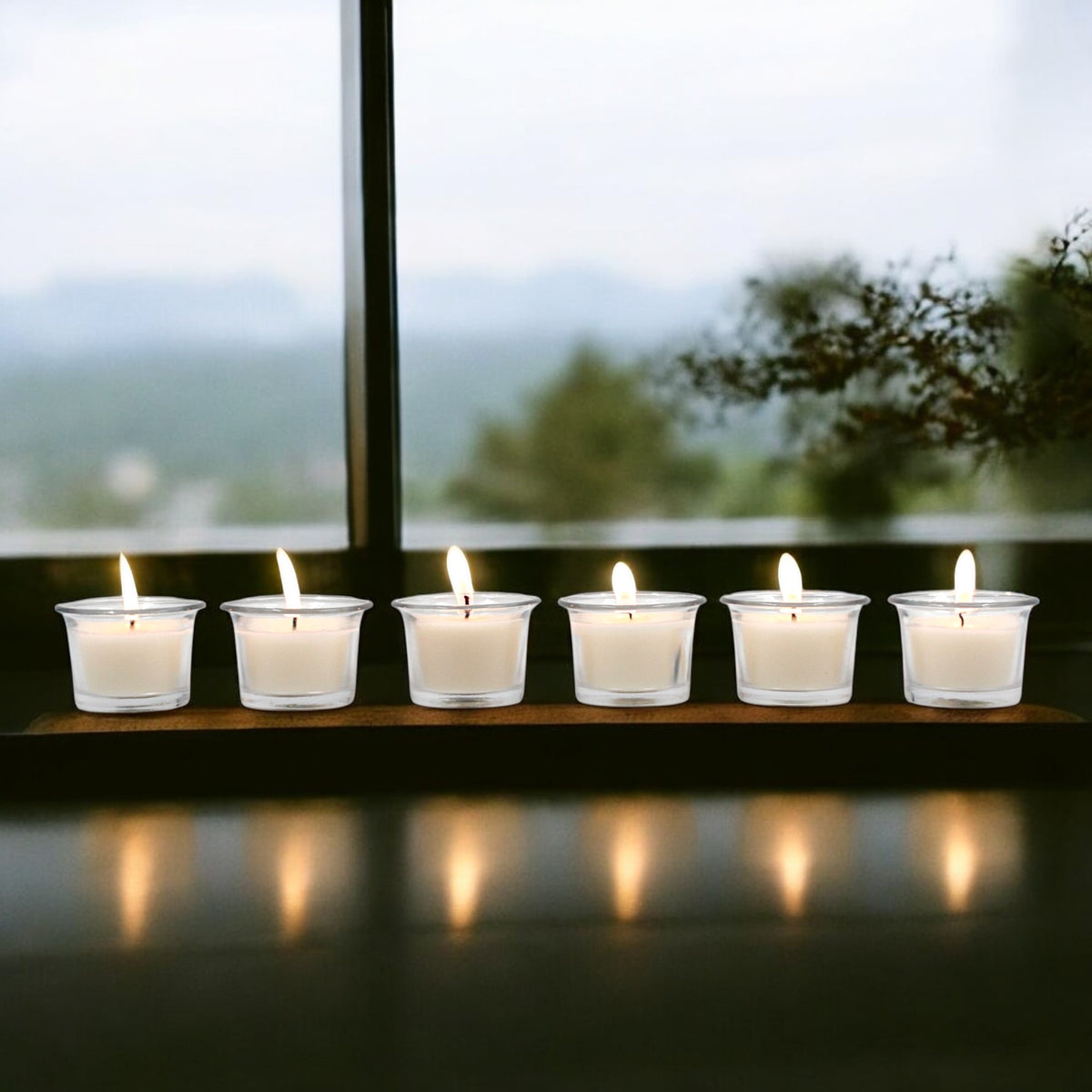 Hosley Unscented Votive Glass Candle Holder - Pack of 6, White