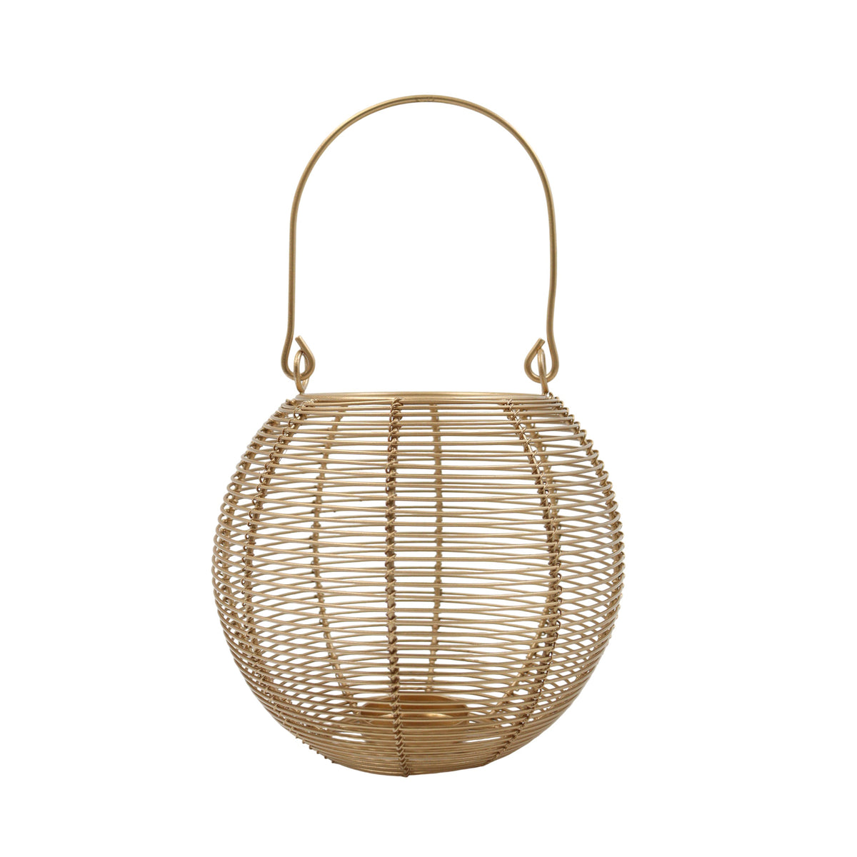 Hosley Tealight Candle Holders, Metal Wire Lantern Candle Holder, Gold, Pack of 1