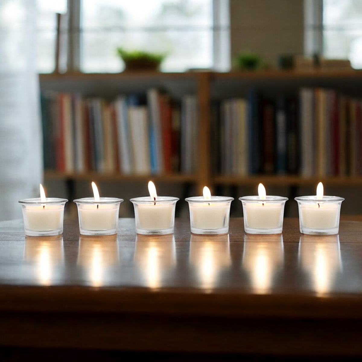 Hosley Unscented Votive Glass Candle Holder - Pack of 6, White