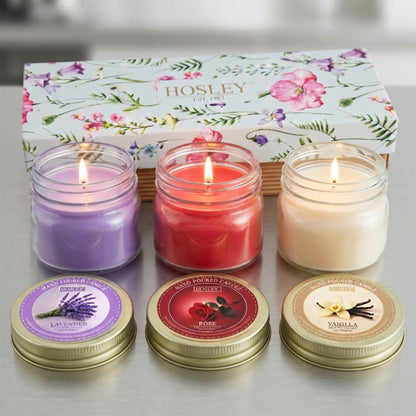 Scented Candles Gift Set 3 oz, Lavender Rose