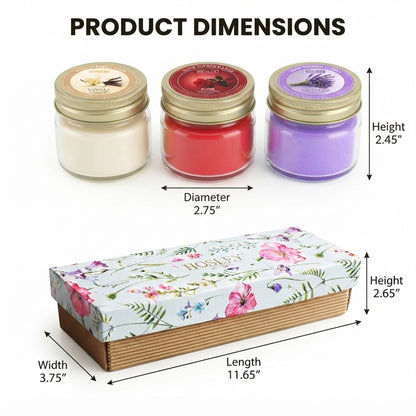 Scented Candles Gift Set 3 oz, Lavender Rose