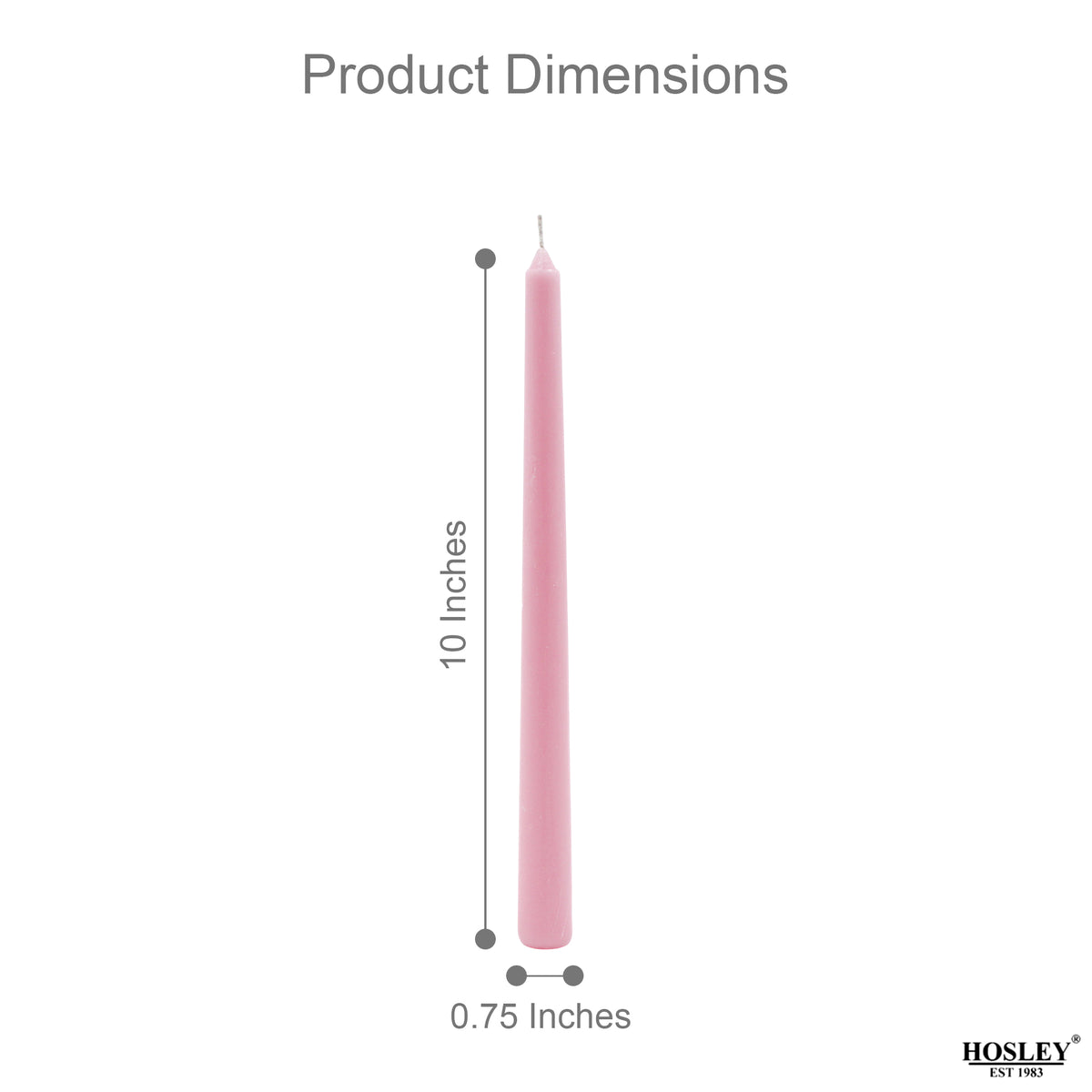 HOSLEY Pack of 6 Rose Fragrance Taper Candles|10 Inch Long|Dinner Candles|Smokeless & Dripless|Celebration Candles|Long Burning|Perfect for Home Decor, Lighting|Burn Time 9 Hours| Baby Pink