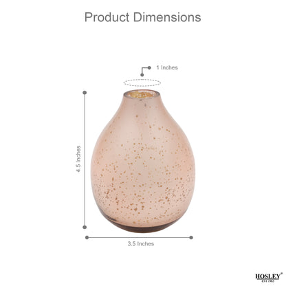 HOSLEY Rose Gold Mercury Glass Vase