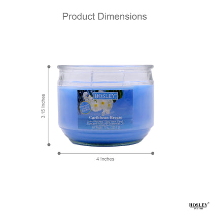 Hosley® Caribbean Breeze Highly Fragranced, 2 Wick, 10 Oz wax, Jar Candle