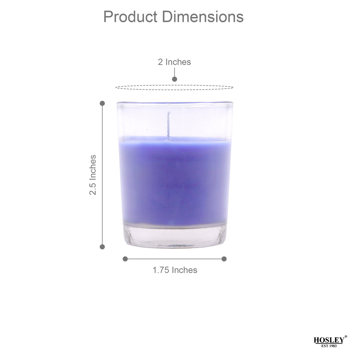 Set of 3 Hosley® Highly Fragranced Lavender Fields Filled Glass Candles, 1.6 Oz wax each