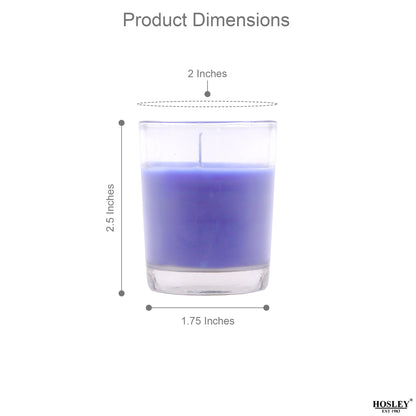 Set of 3 Hosley® Highly Fragranced Lavender Fields Filled Glass Candles, 1.6 Oz wax each