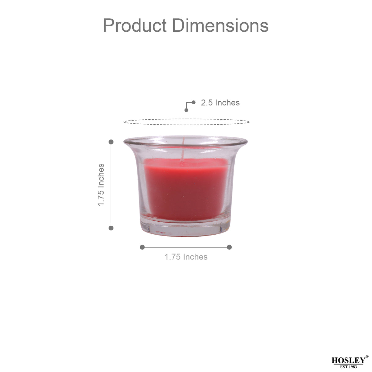 Hosley Highly Fragranced Apple Cinamon Filled Votive Glass Decoration Candles - Pack of 6, Red