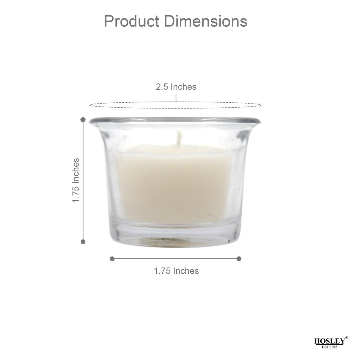 Hosley Unscented Votive Glass Candle Holder - Pack of 6, White