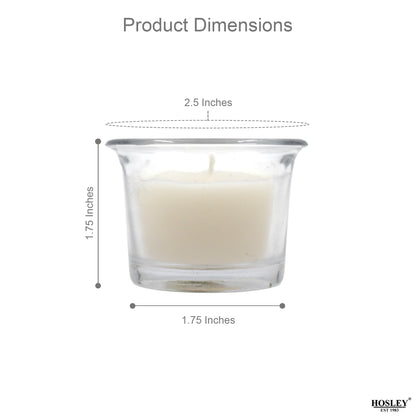 Hosley Unscented Votive Glass Candle Holder - Pack of 6, White