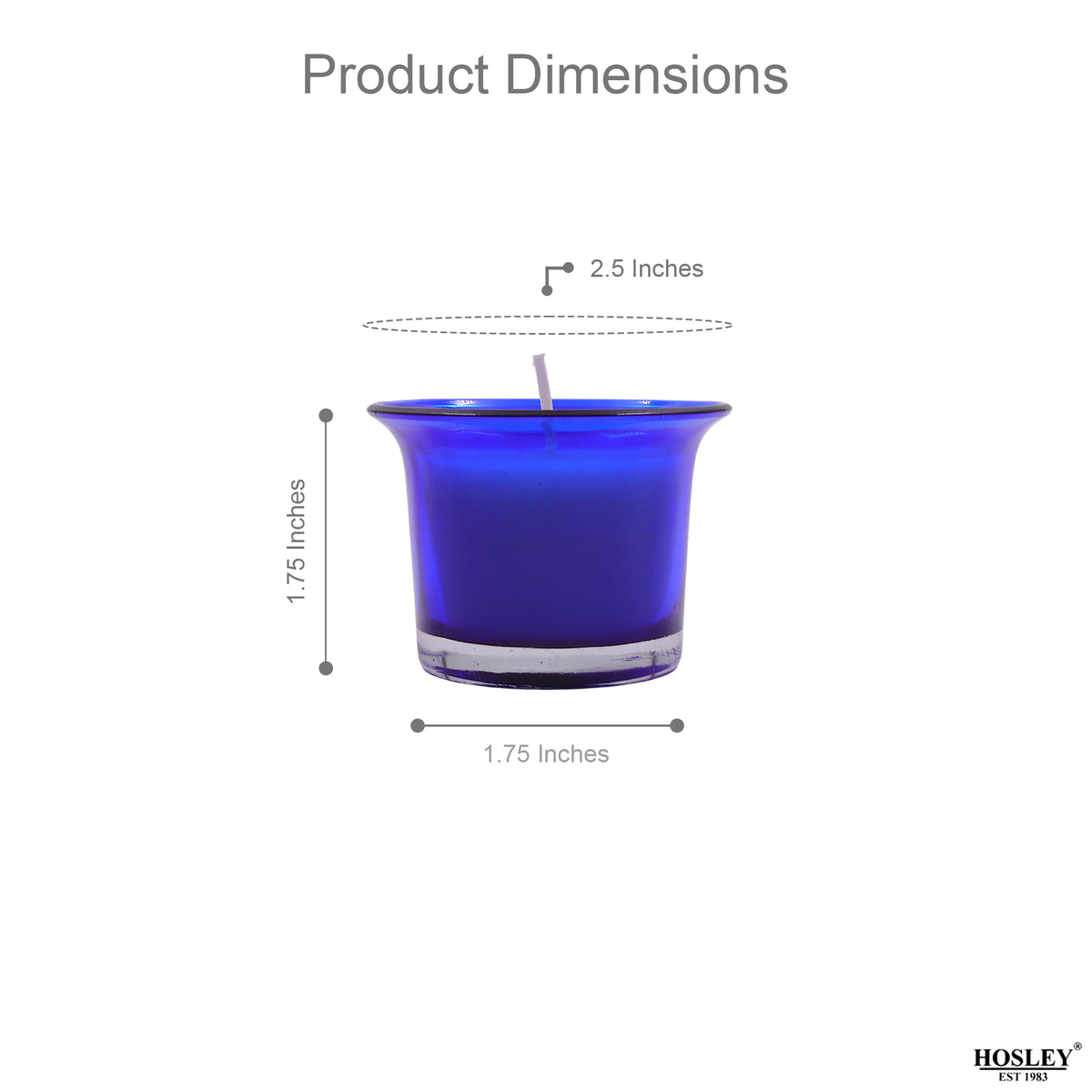 Hosley Highly Fragranced Lavender Filled Votive Glass Candle Holder - Pack of 6, Blue