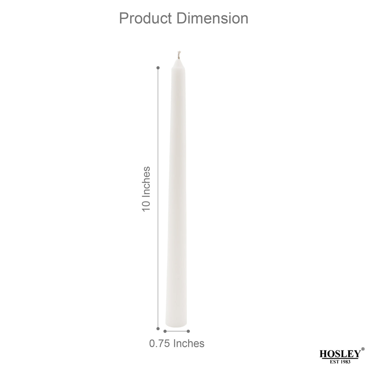 Hosley Vanilla Fragranced White Taper Candles – Pack of 4, 25.4cm