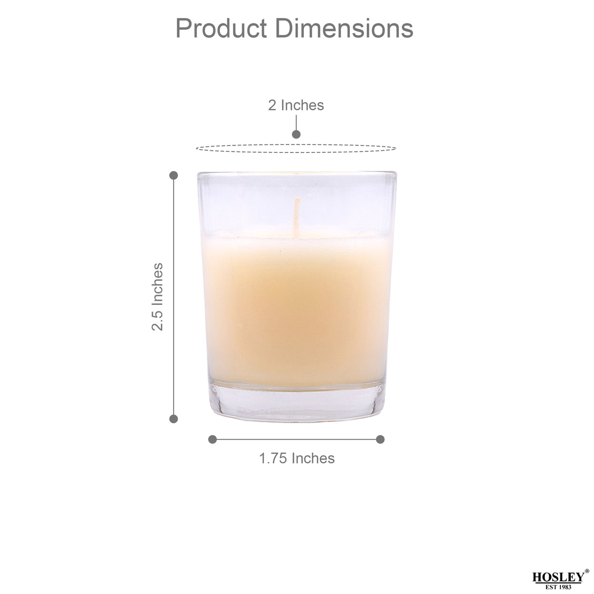 Set of 3 Hosley® Highly Fragranced Sweet Pea Jasmine  Filled Glass Candles, 1.6 Oz wax each