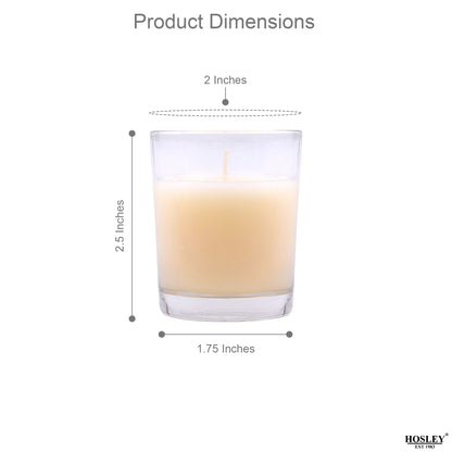 Set of 3 Hosley® Highly Fragranced Sweet Pea Jasmine  Filled Glass Candles, 1.6 Oz wax each