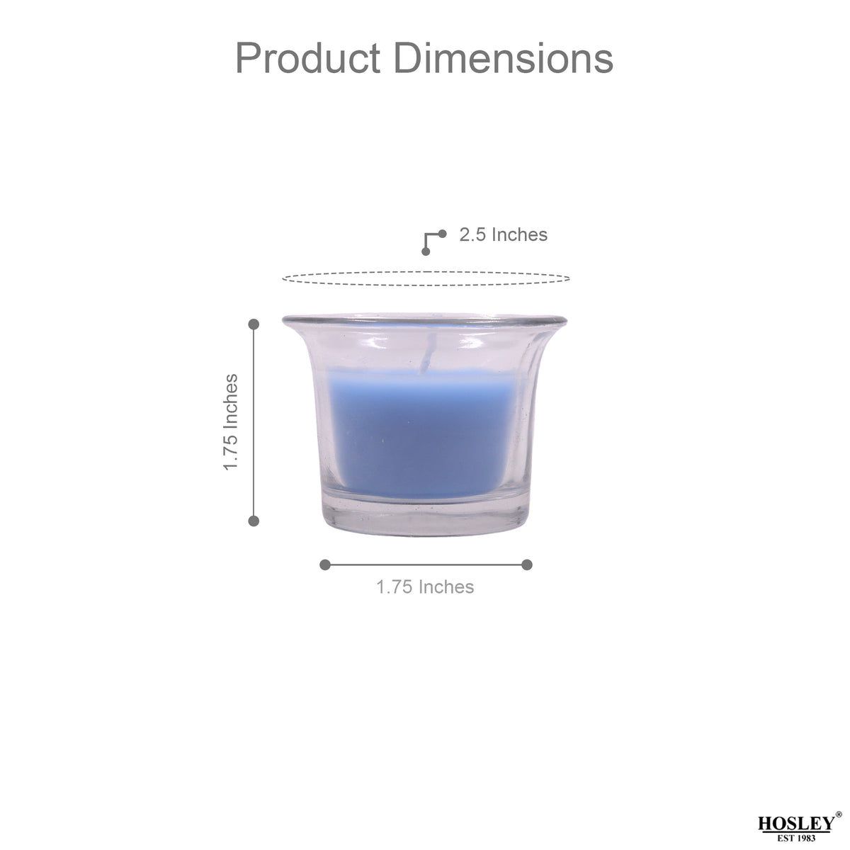 Hosley Highly Fragranced Carribean Breeze Filled Votive Glass Decoration Candles - Pack of 6, Blue