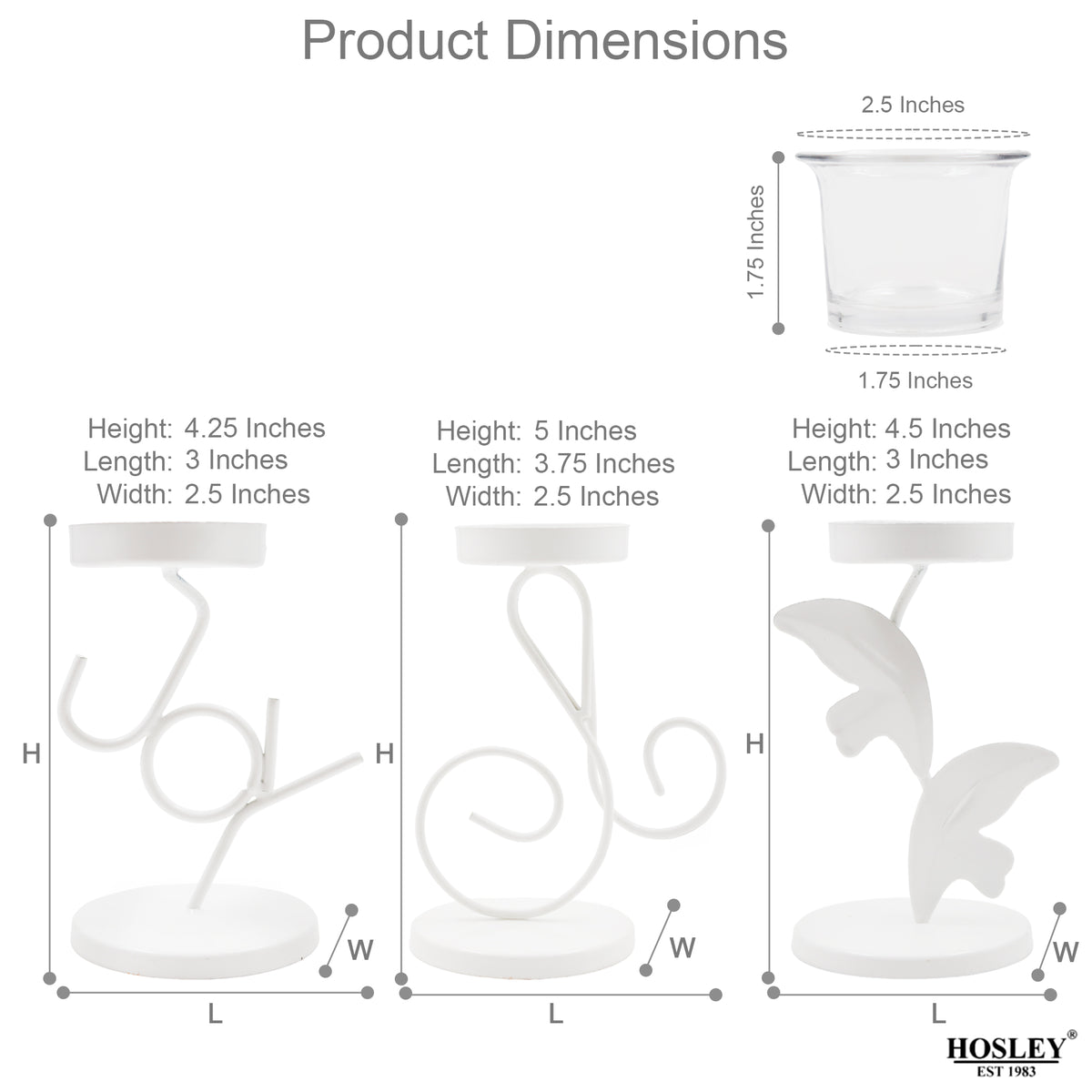 Hosley Set of 3 White Tealight Holder