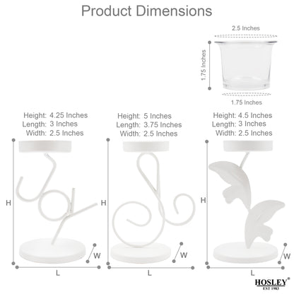 Hosley Set of 3 White Tealight Holder
