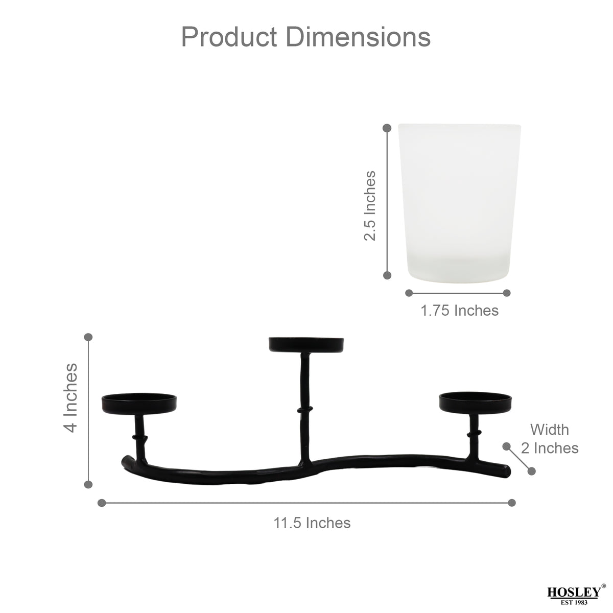 Hosley 29cm Frosted Glass Tealight Holder