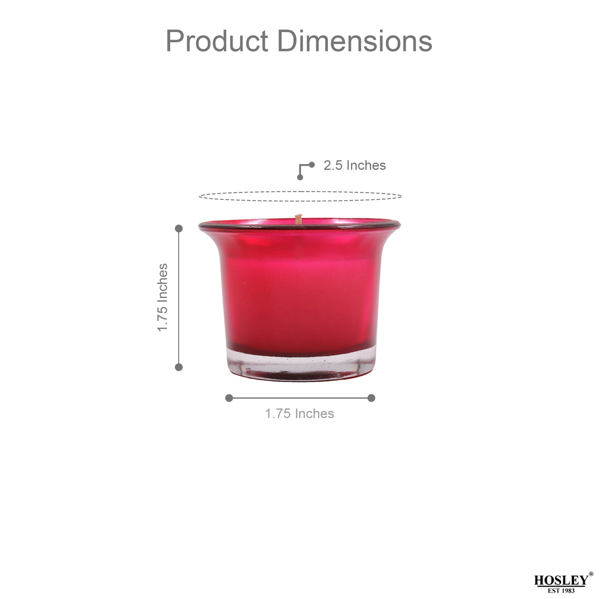 Hosley Highly Fragranced Apple Cinamon Filled Scented Votive Glass Candle Holder - Pack of 6, Red