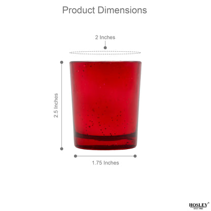 Hosley Set 3 Fragrance Metallic Red Glass Candle