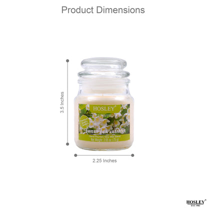 Hosley® Sweet Pea Jasmine Highly Fragranced, 2.65 Oz wax, Jar Candle