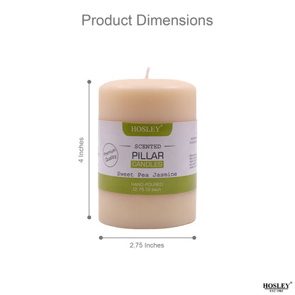 Hosley Set of 2 Sweeet Pea Jasmine 4Inchs Pillar Candles