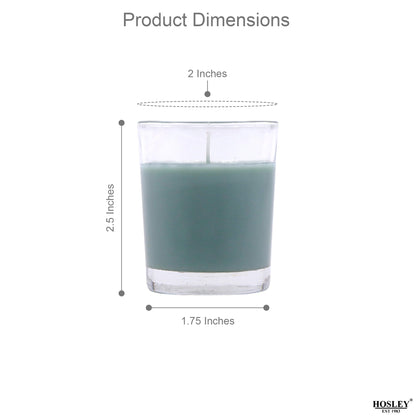 Set of 3 Hosley® Highly Fragranced Eucalyptus Mint Filled Glass Candles, 1.6 Oz wax each