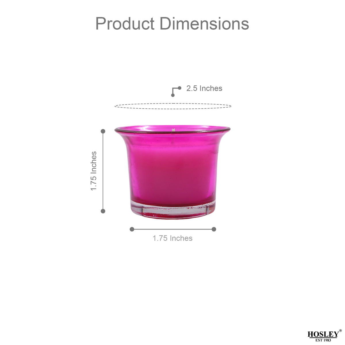 Hosley Highly Fragranced Rose Filled Votive Glass Candle Holder - Pack of 6, Pink