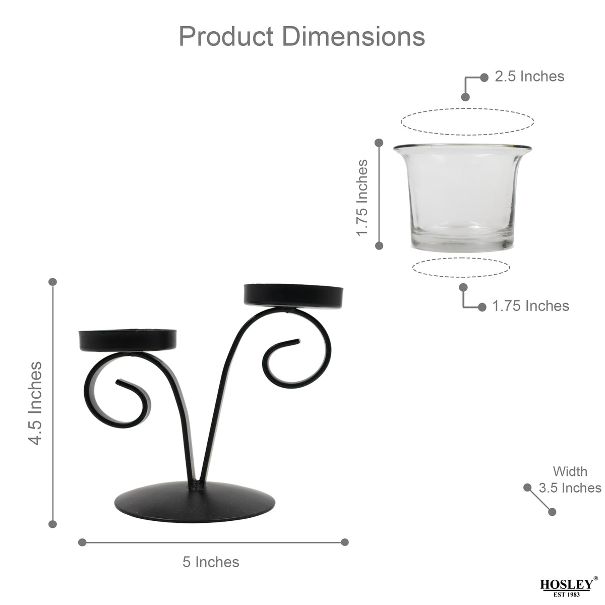 Hosley V-Shape 2-Cup Tealight Holder