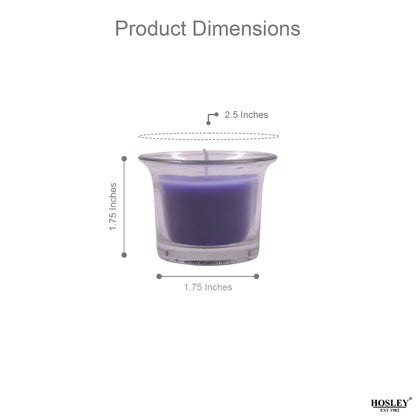 Hosley Highly Fragranced Lavender Filled Votive Glass Candle Holder - Pack of 6, Purple