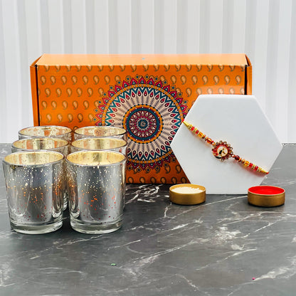 HOSLEY Jasmine Votive Candles | Rakhi Gift Set | Pack of 6