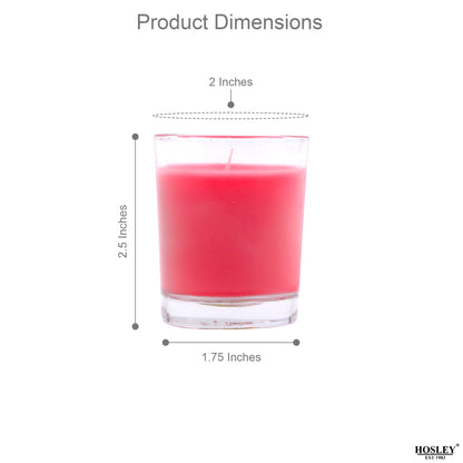 Set of 3 Hosley® Highly Fragranced Apple Cinnamon Filled Glass Candles, 1.6 Oz wax each