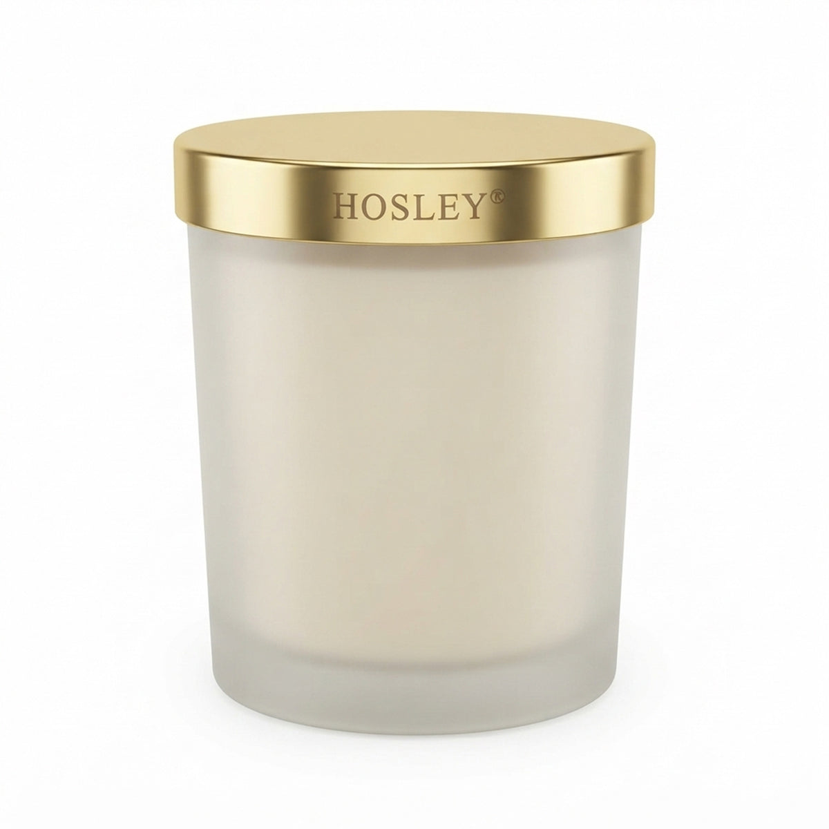 HOSLEY Vanilla Scented Candle with Frosted Glass Jar