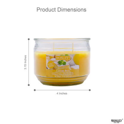 Hosley® Lemon Bar Highly Fragranced, 2 Wick, 10 Oz wax, Jar Candle