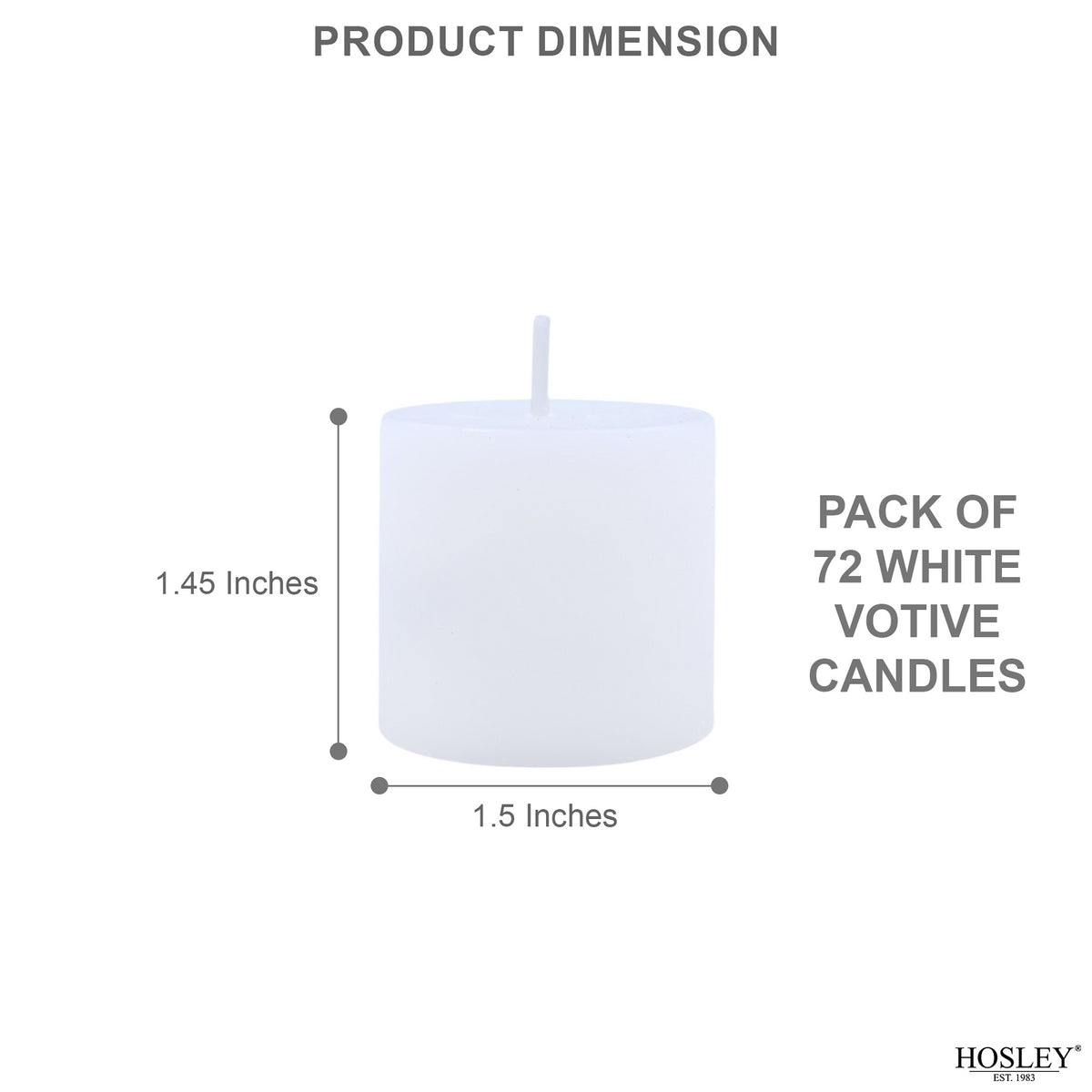 Hosley Set of 72 White Unscented Votive Candles | 10 Hour Burn Time |