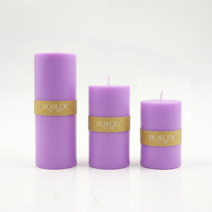 Lavender Scented Pillar Candle Set of 3