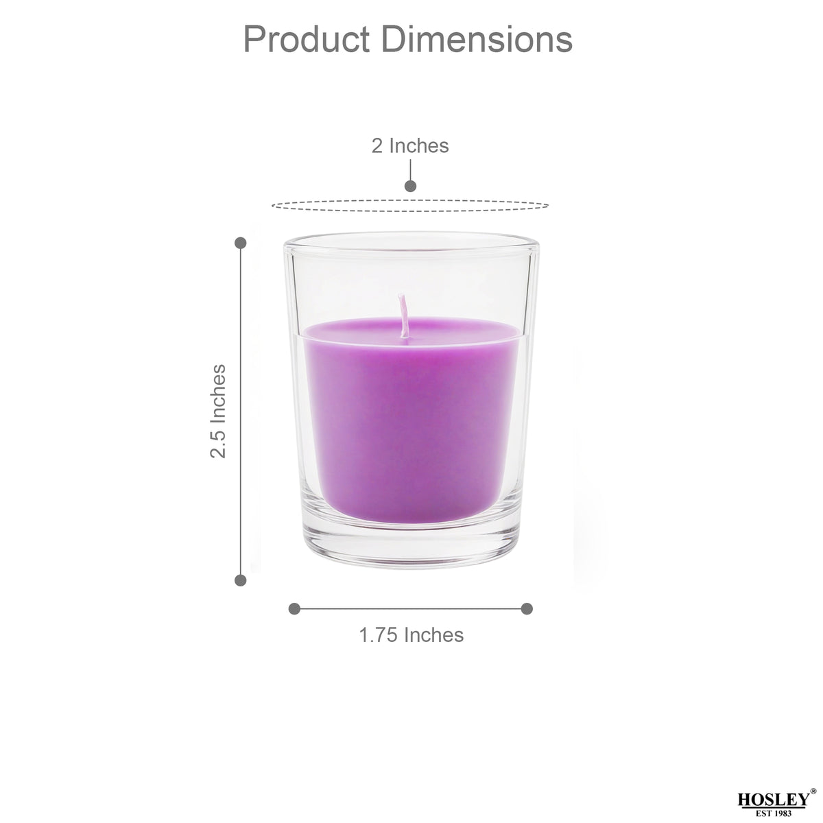 Hosley Lavender Votive Glass Candle | Perfume Candles for Home | (Purple, Pack of 6)