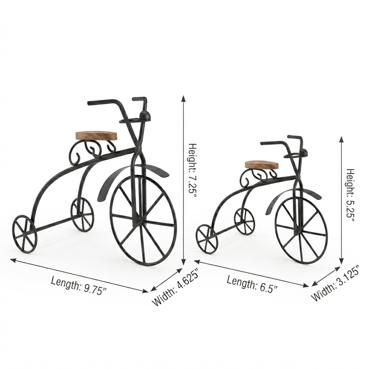 Set of 2 Decorative Metal Bicycle Showpiece