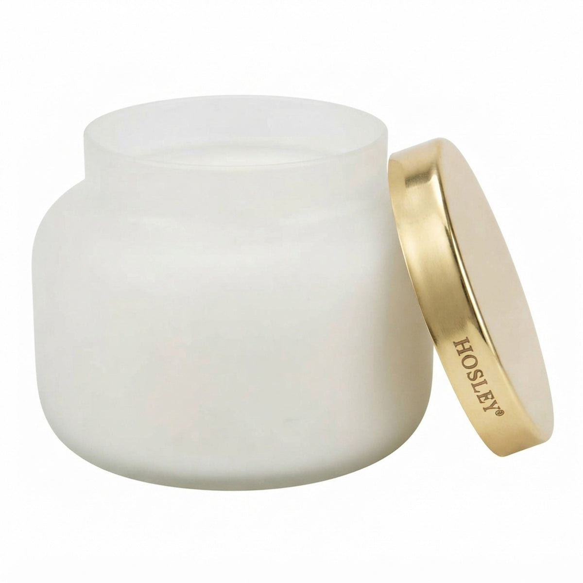 HOSLEY Vanilla Frosted Glass Scented Jar Candle,Pack of 1