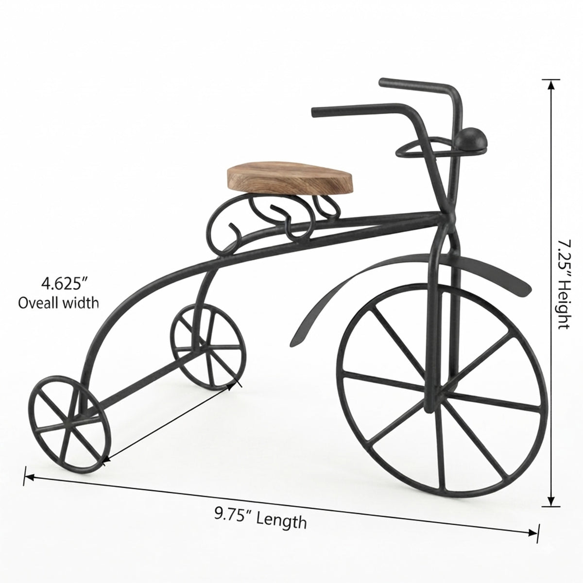 Hosley Decorative Metal Bicycle Showpiece, 7.25" High Pack of 1