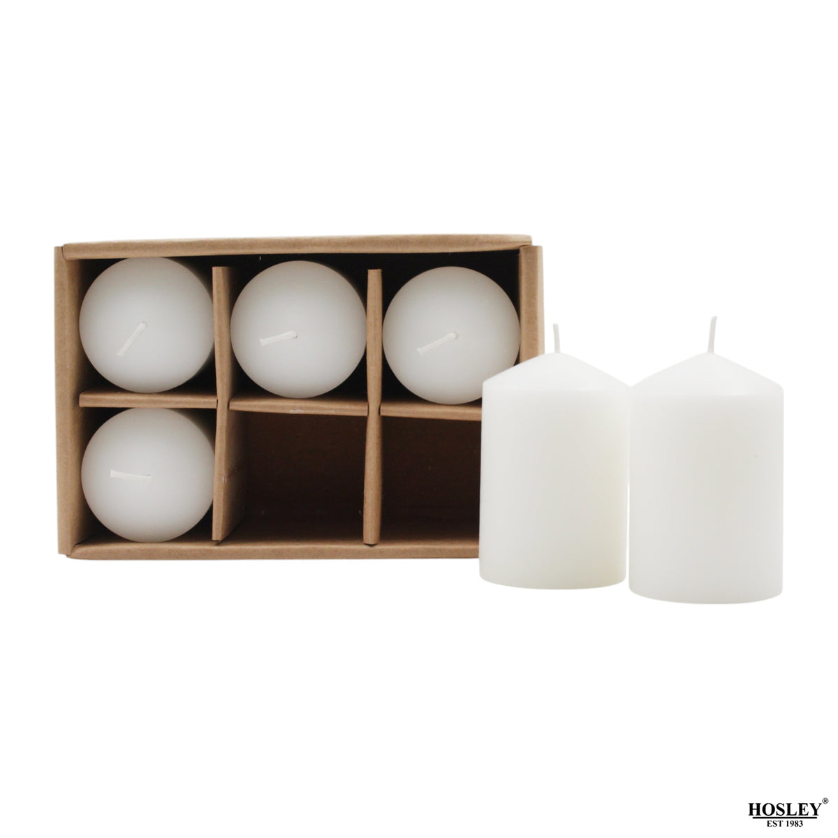 Hosley 2x3 High Pillar Candles, Set of 6. White, Unscented. Bulk Buy, Using a Wax Blend. Ideal, Emergency Lanterns, Spa, Aromatherapy, Party, Reiki, Candle Gardens