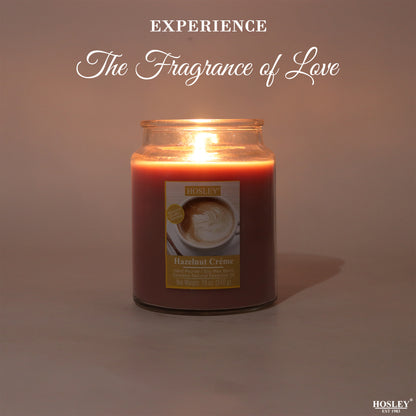 Hosley® Hazelnut Crème Highly Fragranced, 18 Oz wax, Large Jar Candle