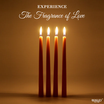 Hosley Unscented Orange Taper Candles – Set of 4, 25.4cm
