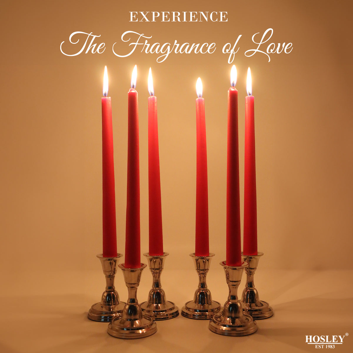 Hosley Unscented Red Taper Candles – Pack of 6, 25.4cm