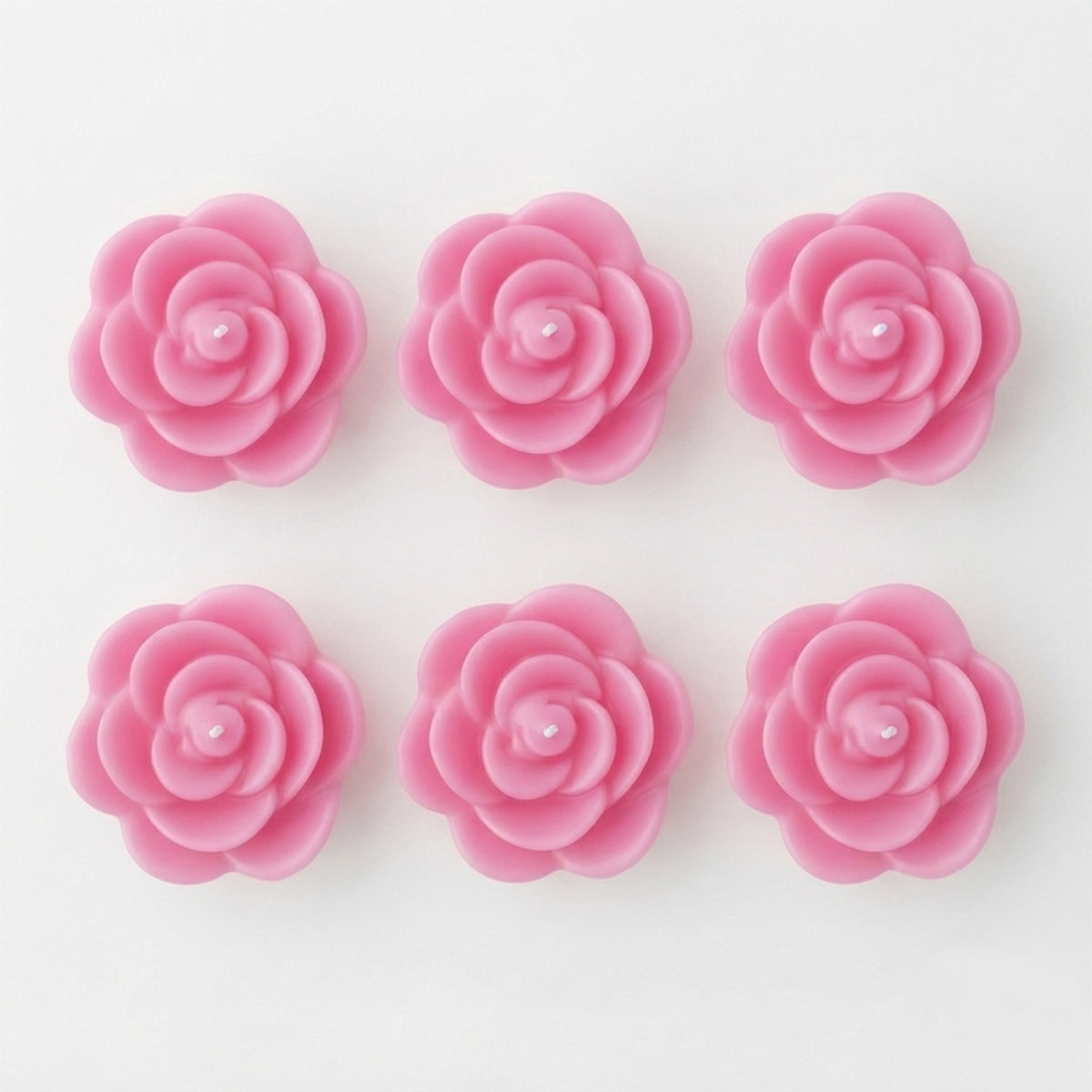 Hosley Rose Scented Floating Candles for Decoration, set of 6