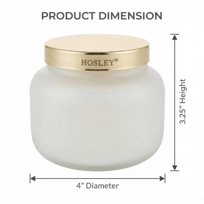 HOSLEY Vanilla Frosted Glass Scented Jar Candle,Pack of 1