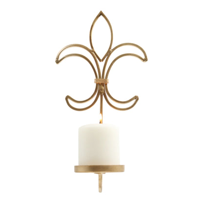 Hosley Wall Candle Holder Iron Candle Holder Hanging Wall,Gold, Pack of 1