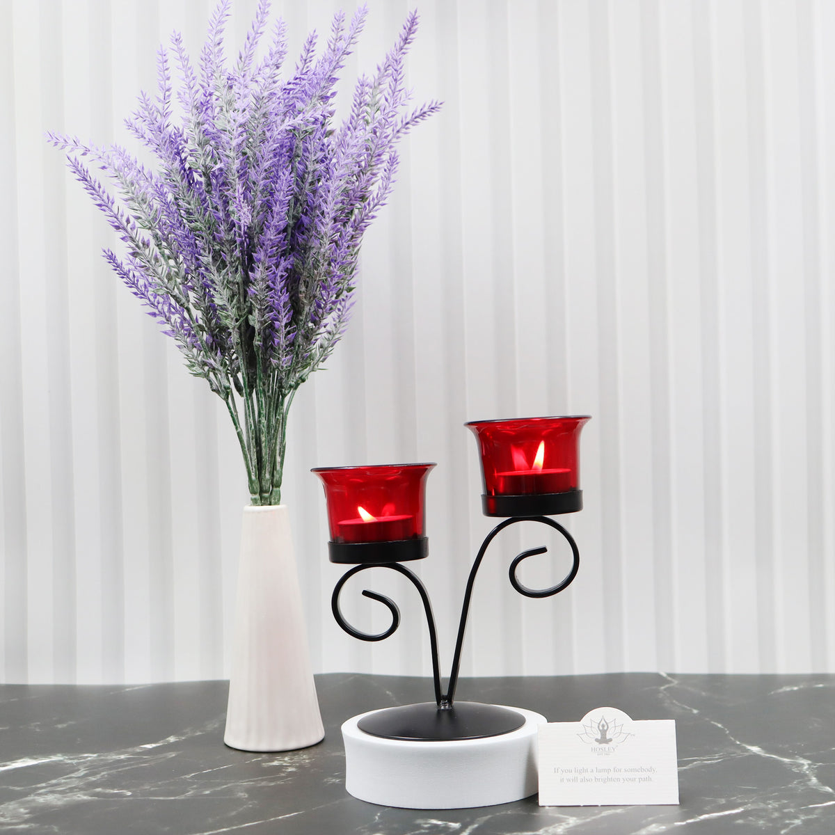 Hosley Black Decorative Tealight Holder
