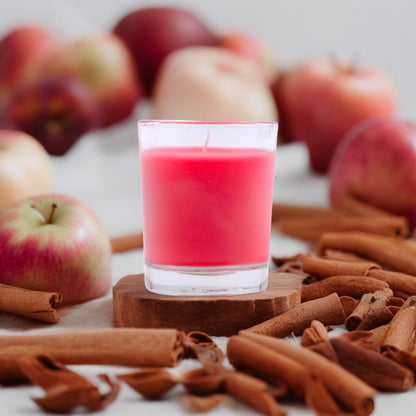 Set of 3 Hosley® Highly Fragranced Apple Cinnamon Filled Glass Candles, 1.6 Oz wax each