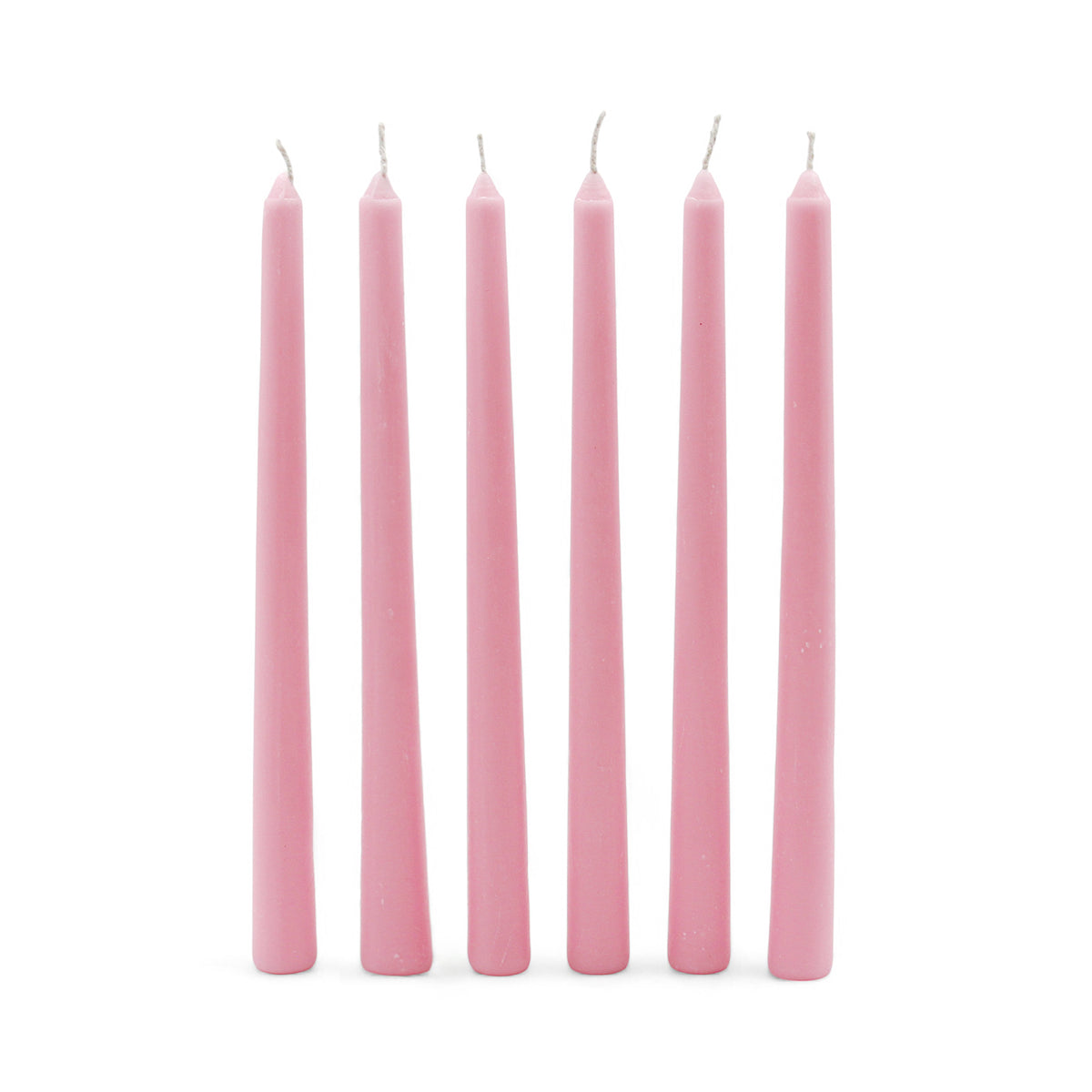 HOSLEY Pack of 6 Rose Fragrance Taper Candles|10 Inch Long|Dinner Candles|Smokeless & Dripless|Celebration Candles|Long Burning|Perfect for Home Decor, Lighting|Burn Time 9 Hours| Baby Pink