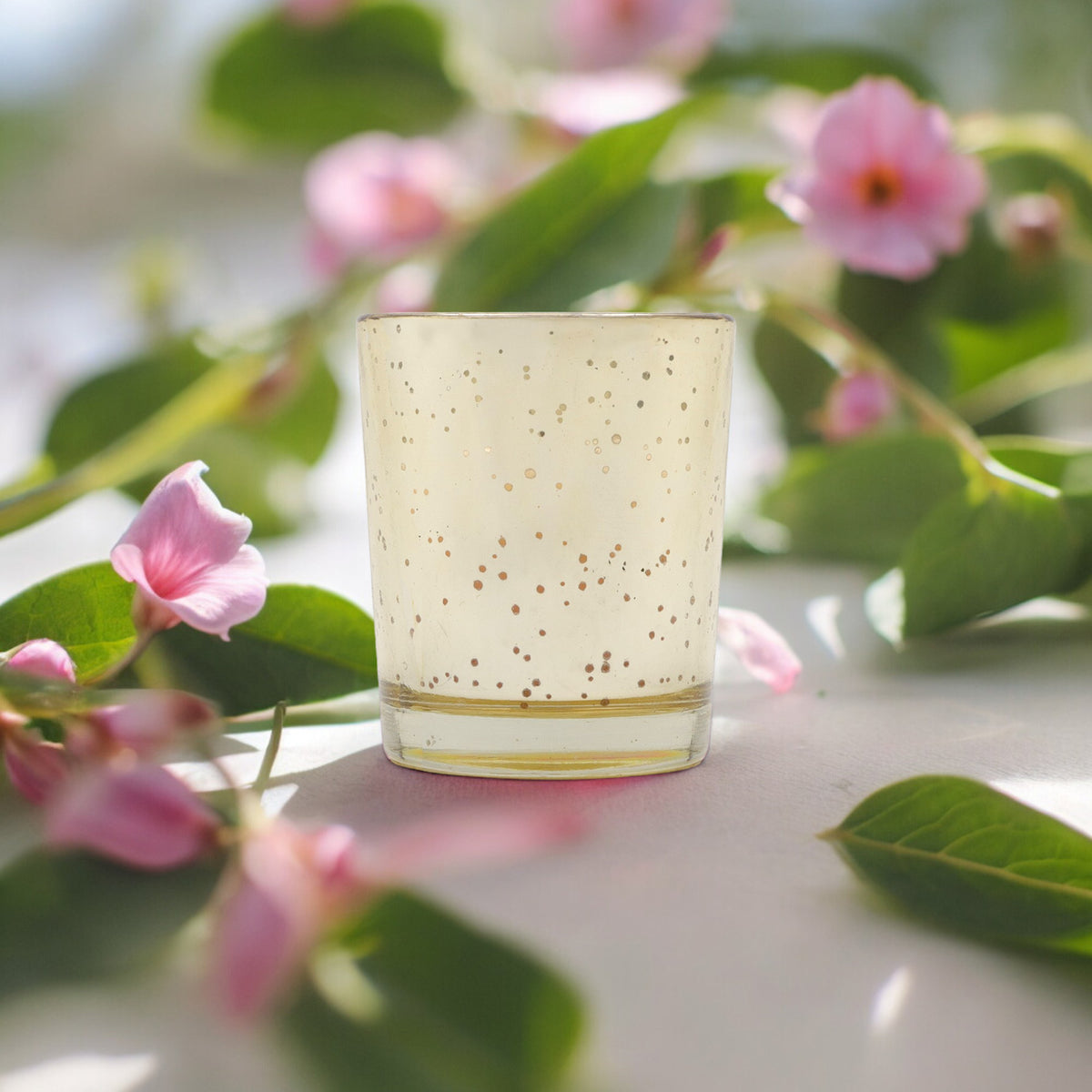 Hosley Set 3 Fragrance Metallic Gold Glass Candle